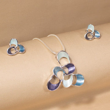 Cosmic Swirl Pendant Set-Blue-Edgy Collection