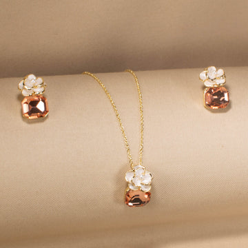Creamy Camellia Pendant Set