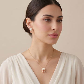 Creamy Camellia Pendant Set
