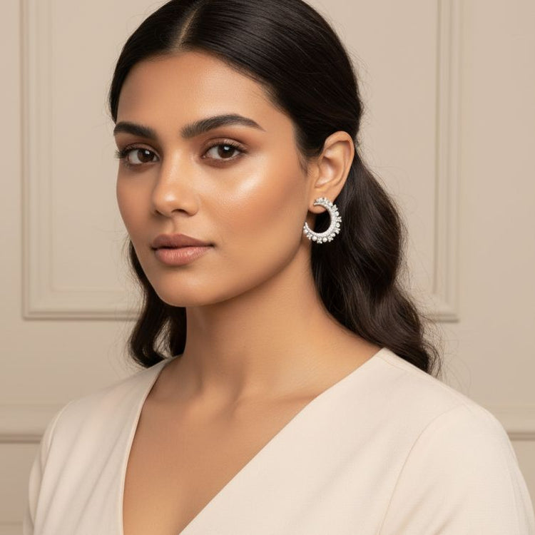 Crescent Pearl Earrings