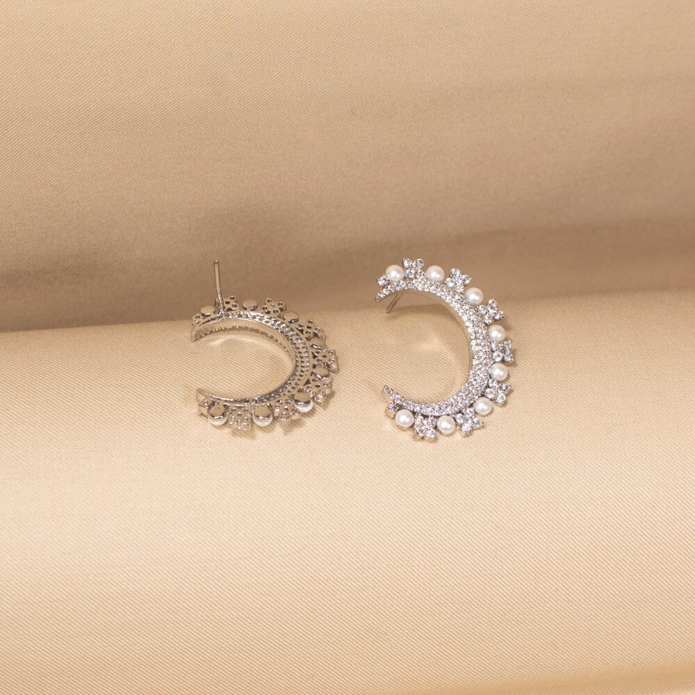 Crescent Pearl Earrings