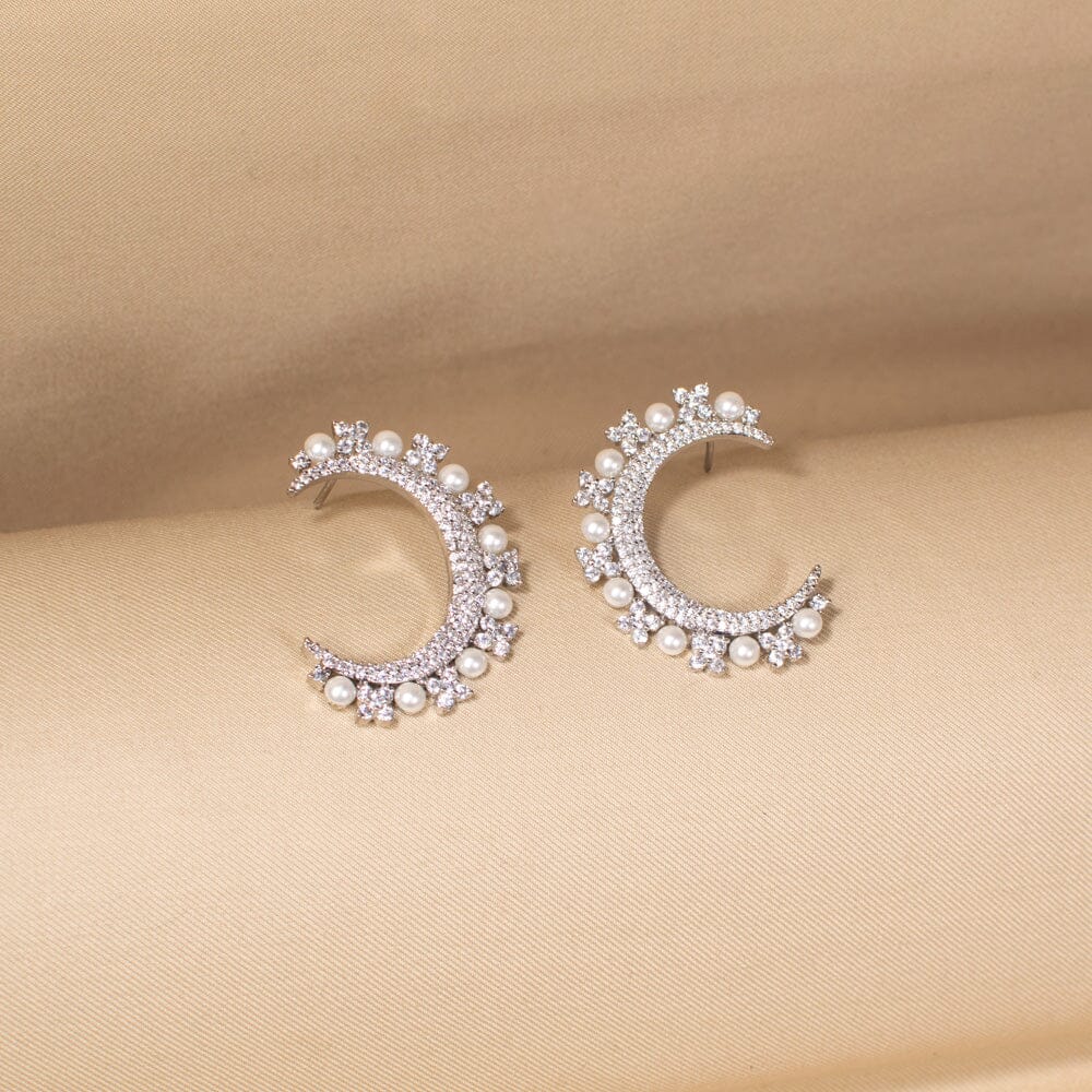 Crescent Pearl Earrings