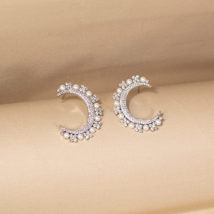 Crescent Pearl Earrings