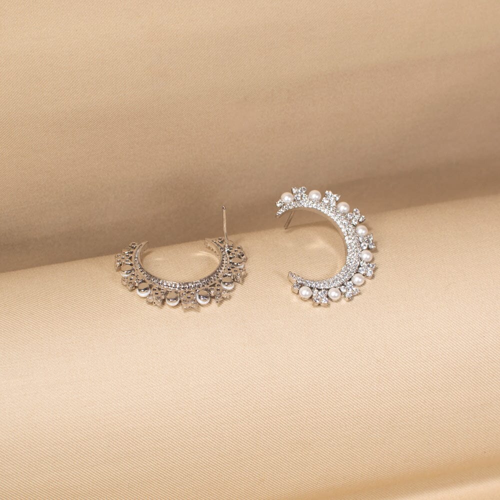 Crescent Pearl Earrings