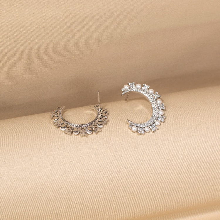 Crescent Pearl Earrings