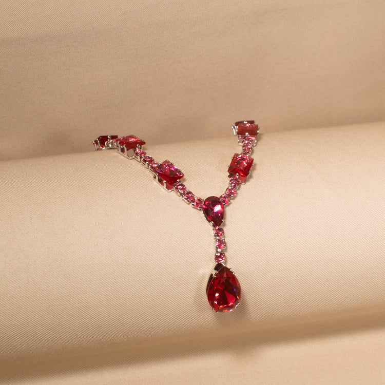Crimson Cascade Necklace Set