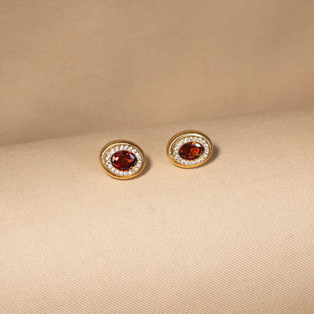 Crimson Regal Halo Pendant Set