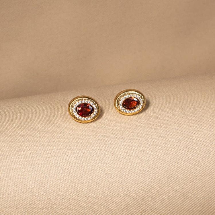 Crimson Regal Halo Pendant Set
