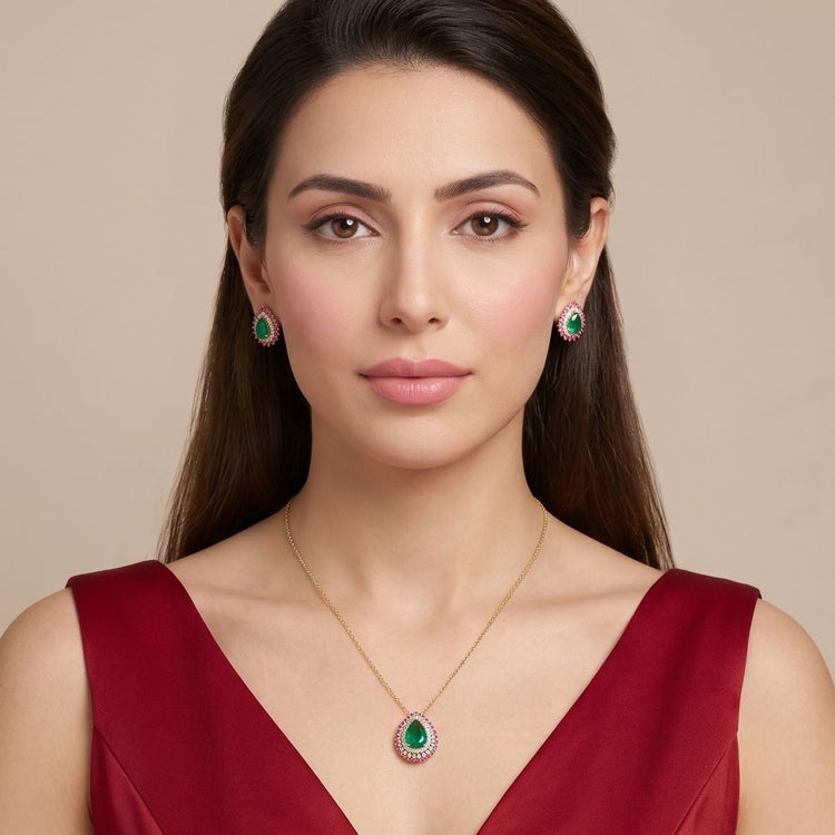 Crown Jewel Pendant Set