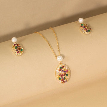 Crystal Bouquet Luxury Pendant Set - Glitterati Collection