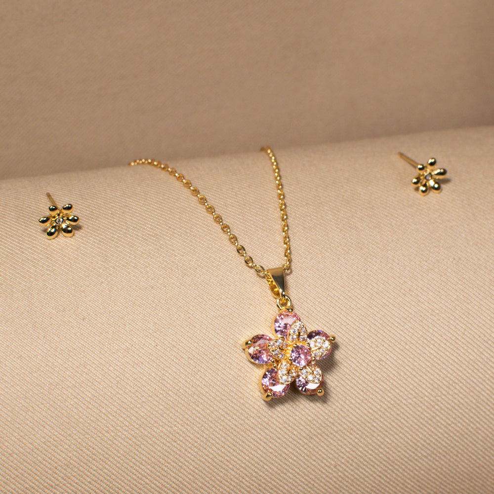 Dainty Flora Charm Pendant Set