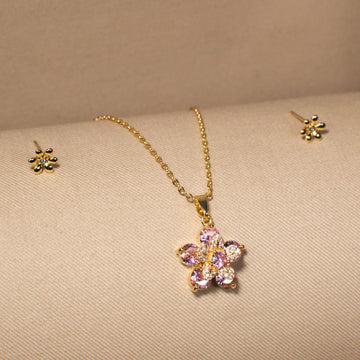 Dainty Flora Charm Pendant Set