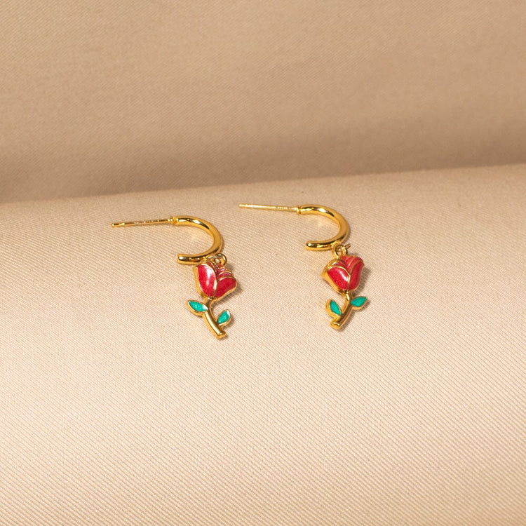 Dainty Rosebud Pendant Set