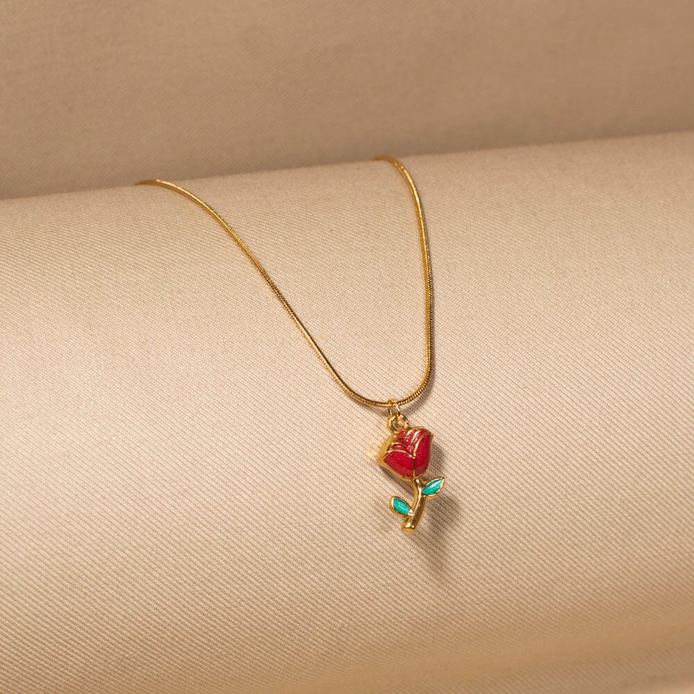 Dainty Rosebud Pendant Set
