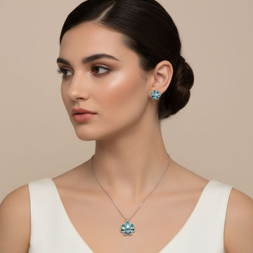Daisy Dreams Pendant Set-Blue-Edgy Collection