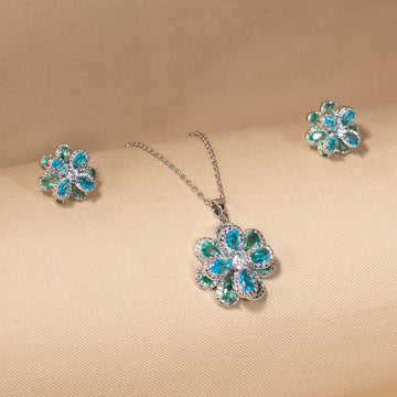 Daisy Dreams Pendant Set-Blue-Edgy Collection