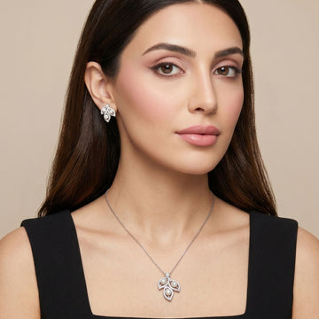 Dewdrop Leaf Pendant Set