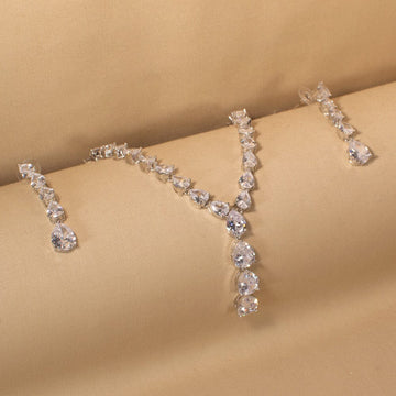 Diamond Drops Necklace Set - Glitterati Collection