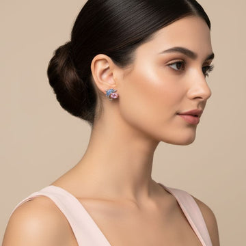Dolphin Dance Studs-Blue-Minima Collection