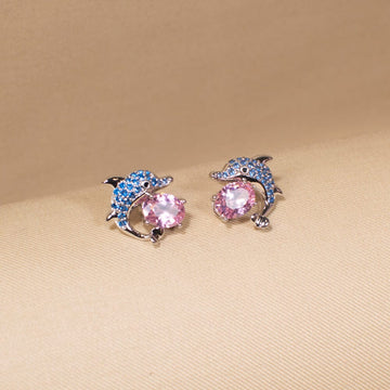 Dolphin Dance Studs-Blue-Minima Collection