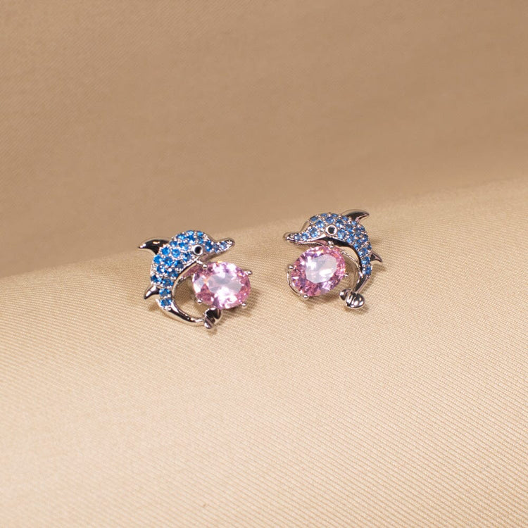Dolphin Dance Studs-Blue-Minima Collection