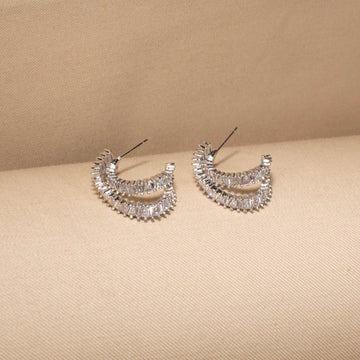 Double Drama Earrings - Silver