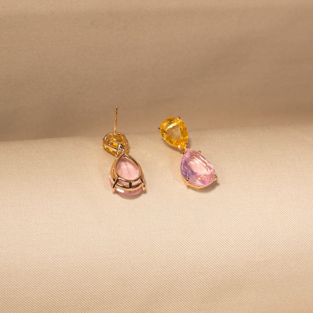 Dual Teardrop Delight Earrings - Glitterati Collection