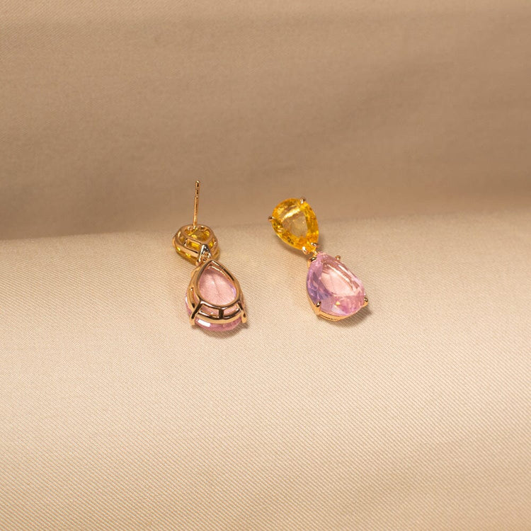 Dual Teardrop Delight Earrings - Glitterati Collection