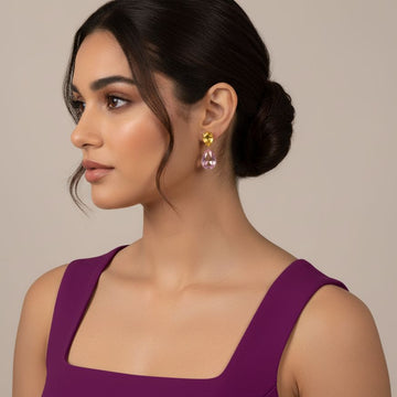 Dual Teardrop Delight Earrings - Glitterati Collection