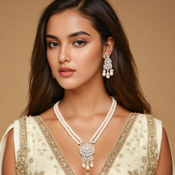 Elayra Pearl Necklace Set - Pratha Collection