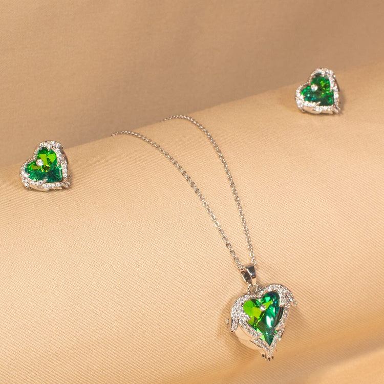 Emerald Blaze Pendant Set - Edgy Collection