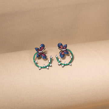 Emerald Flutter Studs