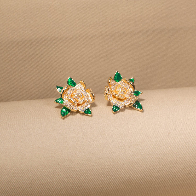 Emerald Garden Rose Pendant Set