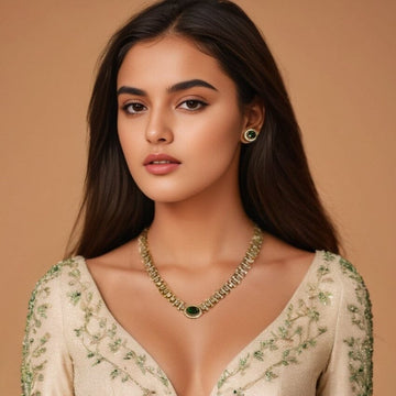 Emerald Grace Necklace Set - Glitterati Collection
