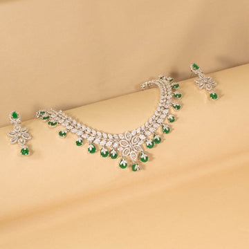 Emerald Mirage Necklace Set - Glitterati Collection