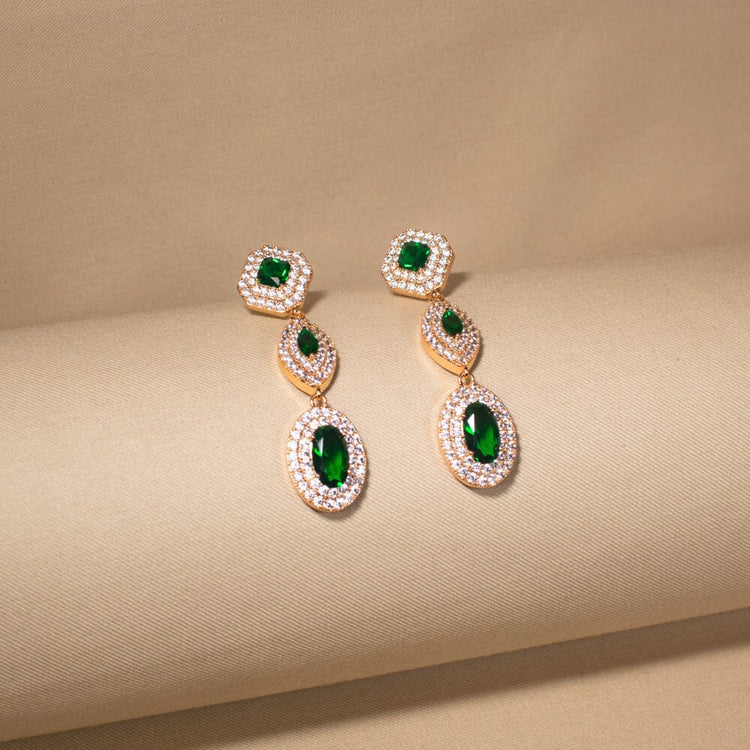 Emerald Tiered Elegance Earrings
