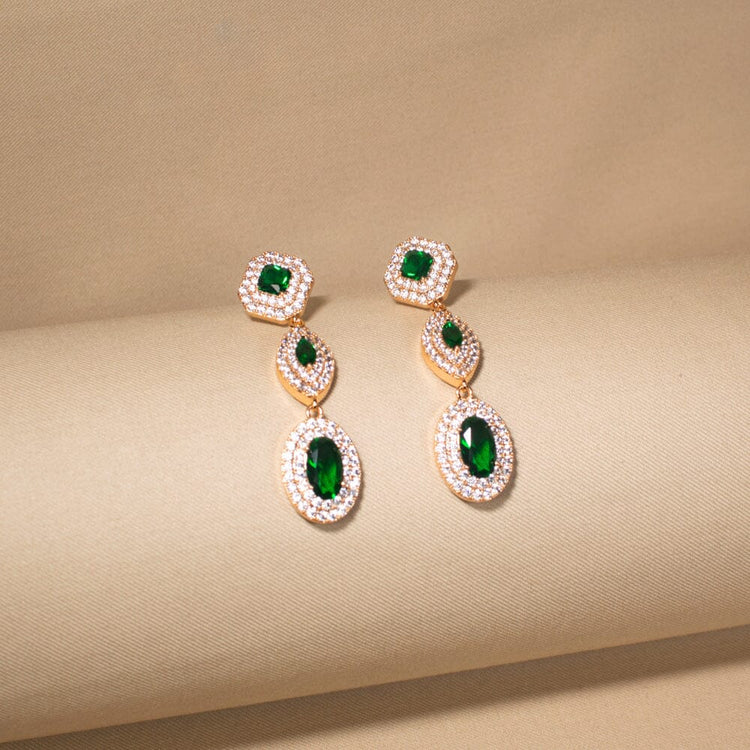 Emerald Tiered Elegance Earrings