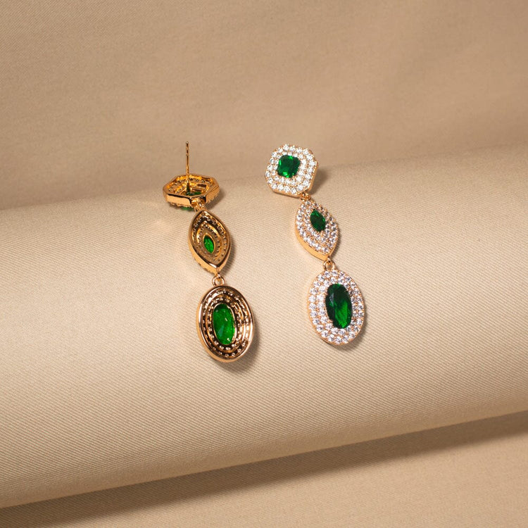 Emerald Tiered Elegance Earrings