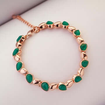 Feisty Gold Plated and Stone Bracelet - Blingvine Jewelry
