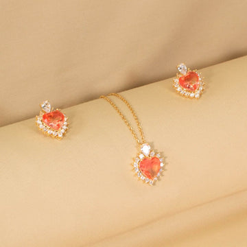 Fire n Ice Heart Pendant Set - Glitterati Collection