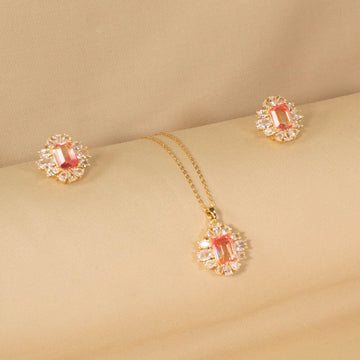 Fire n Ice Pendant Set - Peach - Minima Collection
