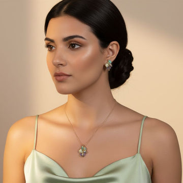 Firoza Bloom Pendant Set-Edgy Collection