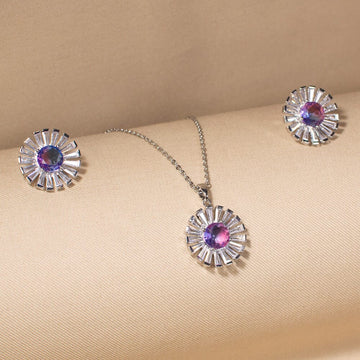 Fleur Pendant Set-Purple-Minima Collection