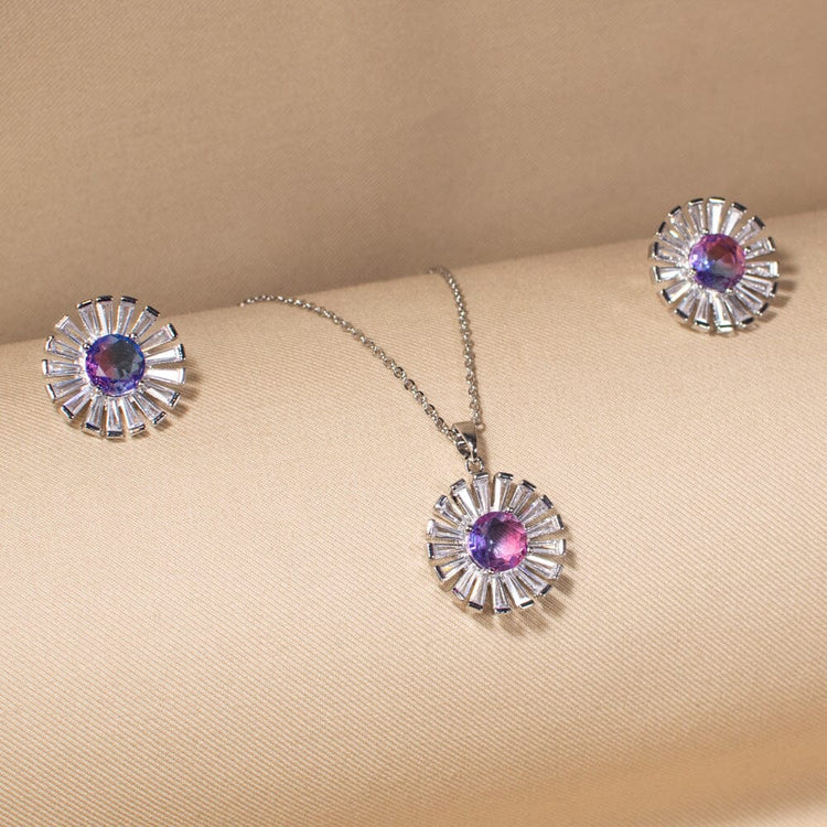Fleur Pendant Set-Purple-Minima Collection