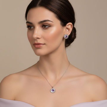 Fleur Pendant Set-Purple-Minima Collection