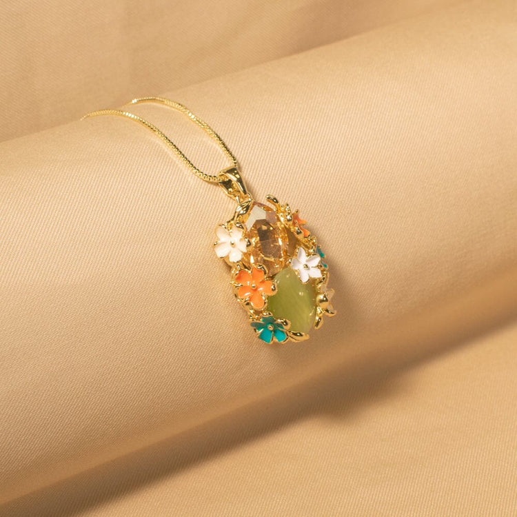 Flower Valley Pendant Set - Blue - Green