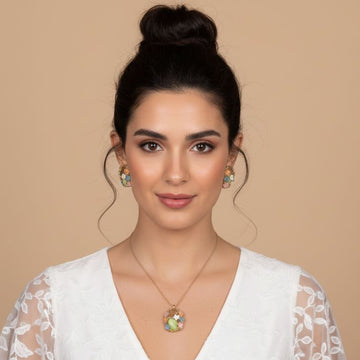 Flower Valley Pendant Set - Blue - Green