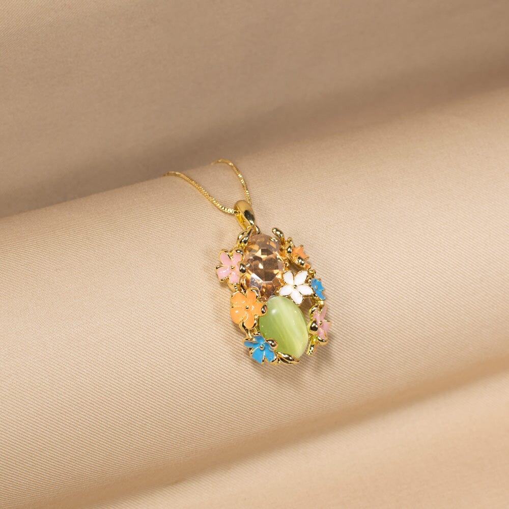 Flower Valley Pendant Set - Blue - Green