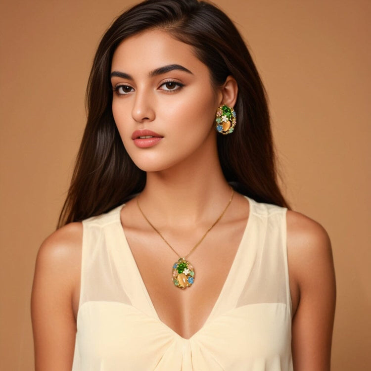 Flower Valley Pendant Set - Green