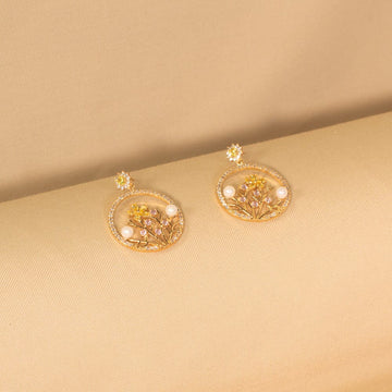 Gilded Gardenia Earrings - Glitterati Collection